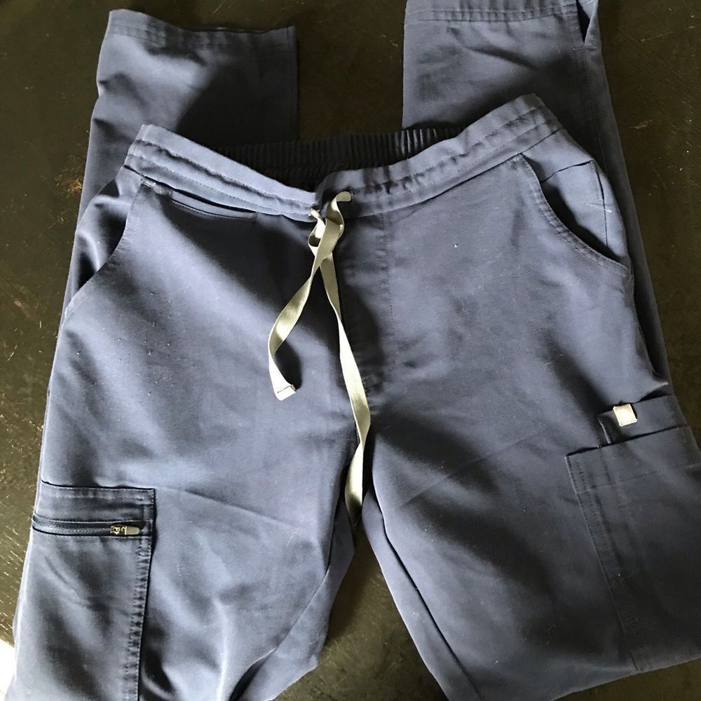 FIGS Yola skinny scrub pants navy